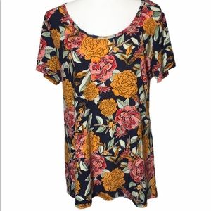 🐞LuLaRoe Floral Print Classic Tee NWOT Large